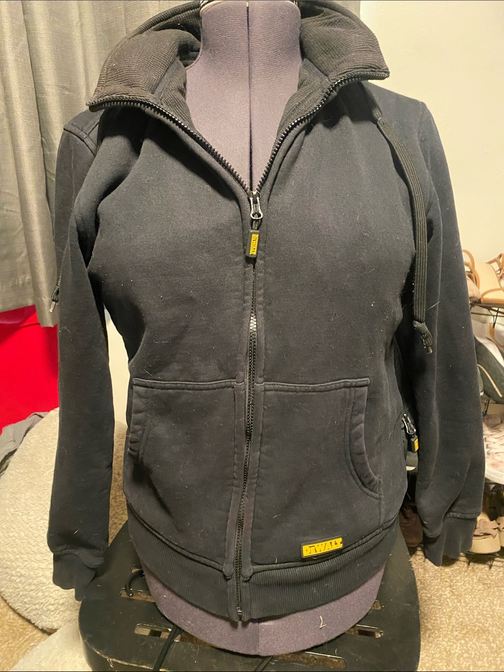 Women's Black dewalt heated Zip Front Utility Hoodie